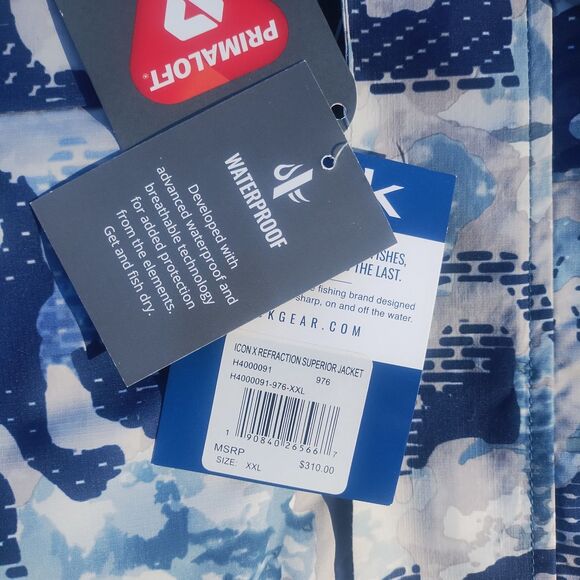 Huk Fishing Icon X Refraction Superior Water and Windproof Hooded Jacket 2XL NEW - Picture 4 of 6